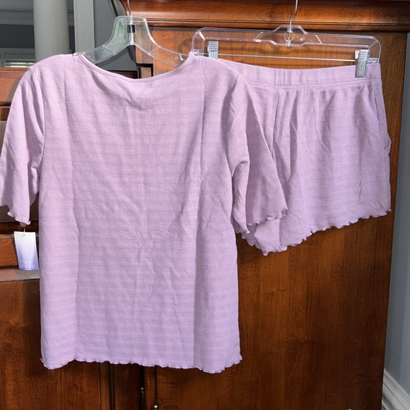 NWT Stars Above Textured Knit Lettuce Trim Pajama Shorts Set - Picture 4 of 10